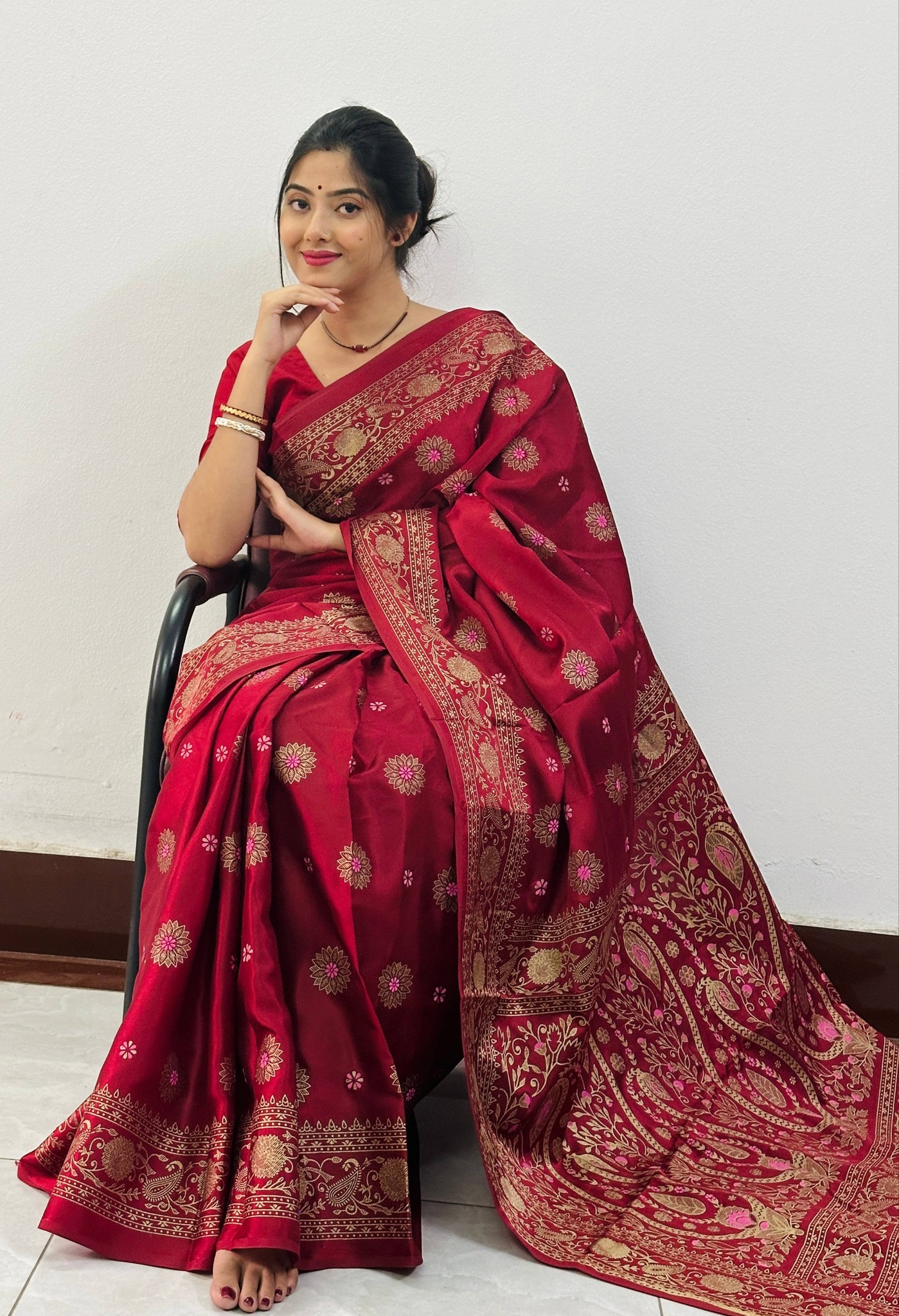 Japani Silk Skin Print Sharee with Blouse Piece